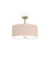 Baymont Antique Brass 5 Light E27 Semi Flush Fixture With 60cm x 22cm Dual Faux Silk Shade Antique Gold/Ruby-4