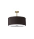 Baymont Antique Brass 5 Light E27 Semi Flush Fixture With 60cm x 22cm Faux Silk Shade Black/White Laminate-4