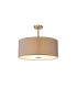Baymont Antique Brass 5 Light E27 Semi Flush Fixture With 60cm x 22cm Faux Silk Shade Grey/White Laminate-1