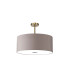 Baymont Antique Brass 5 Light E27 Semi Flush Fixture With 60cm x 22cm Faux Silk Shade Grey/White Laminate-4
