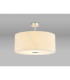 Baymont Satin Nickel 5 Light E27 Semi Flush Fixture With 60cm x 22cm Faux Silk Shade Ivory Pearl/White Laminate-2