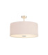Baymont Satin Nickel 5 Light E27 Semi Flush Fixture With 60cm x 22cm Dual Faux Silk Shade Nude Beige/Moonlight-1