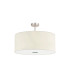 Baymont Satin Nickel 5 Light E27 Semi Flush Fixture With 60cm x 22cm Faux Silk Shade Ivory Pearl/White Laminate-4