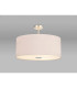 Baymont Satin Nickel 5 Light E27 Semi Flush Fixture With 60cm x 22cm Dual Faux Silk Shade Nude Beige/Moonlight-2