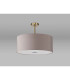 Baymont Antique Brass 5 Light E27 Semi Flush Fixture With 60cm x 22cm Faux Silk Shade Grey/White Laminate-13