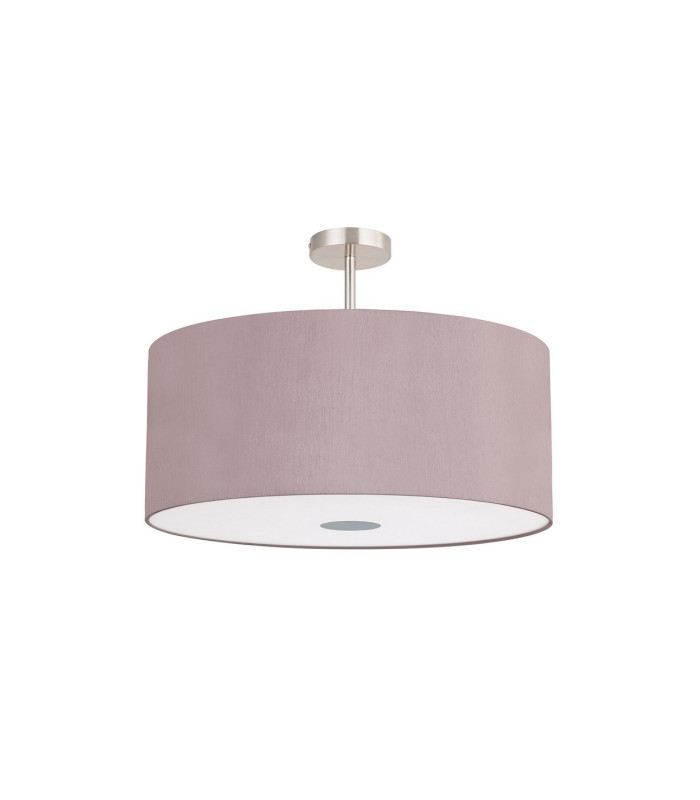 Baymont Satin Nickel 5 Light E27 Semi Flush Fixture With 60cm x 22cm Dual Faux Silk Shade Taupe/Halo Gold-4