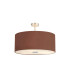 Baymont Satin Nickel 5 Light E27 Semi Flush Fixture With 60cm x 22cm Dual Faux Silk Shade Cocoa/Grecian Bronze-1