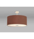 Baymont Satin Nickel 5 Light E27 Semi Flush Fixture With 60cm x 22cm Dual Faux Silk Shade Cocoa/Grecian Bronze-2