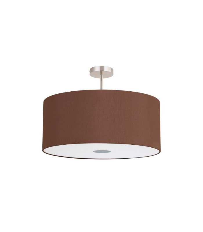 Baymont Satin Nickel 5 Light E27 Semi Flush Fixture With 60cm x 22cm Dual Faux Silk Shade Cocoa/Grecian Bronze-4