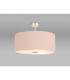 Baymont Satin Nickel 5 Light E27 Semi Flush Fixture With 60cm x 22cm Dual Faux Silk Shade Antique Gold/Ruby-2