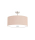 Baymont Satin Nickel 5 Light E27 Semi Flush Fixture With 60cm x 22cm Dual Faux Silk Shade Antique Gold/Ruby-4
