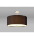 Baymont Satin Nickel 5 Light E27 Semi Flush Fixture With 60cm x 22cm Faux Silk Shade Black/White Laminate-2
