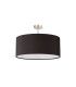 Baymont Satin Nickel 5 Light E27 Semi Flush Fixture With 60cm x 22cm Faux Silk Shade Black/White Laminate-4