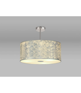 Baymont Polished Chrome 5 Light E27 Semi Flush Fixture With 60cm x 22cm Silver Leaf Shade-2