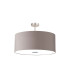 Baymont Satin Nickel 5 Light E27 Semi Flush Fixture With 60cm x 22cm Faux Silk Shade Grey/White Laminate-4