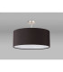 Baymont Satin Nickel 5 Light E27 Semi Flush Fixture With 60cm x 22cm Faux Silk Shade Black/White Laminate-13