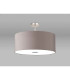 Baymont Satin Nickel 5 Light E27 Semi Flush Fixture With 60cm x 22cm Faux Silk Shade Grey/White Laminate-13
