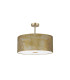 Baymont Antique Brass 5 Light E27 Semi Flush Fixture With 60cm x 22cm Gold Leaf Shade-4