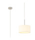 Baymont Polished Chrome E27 Universal Single Pendant With 30cm x 17cm Faux Silk Shade Ivory Pearl/White Laminate-1