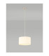 Baymont Polished Chrome E27 Universal Single Pendant With 30cm x 17cm Faux Silk Shade Ivory Pearl/White Laminate-2