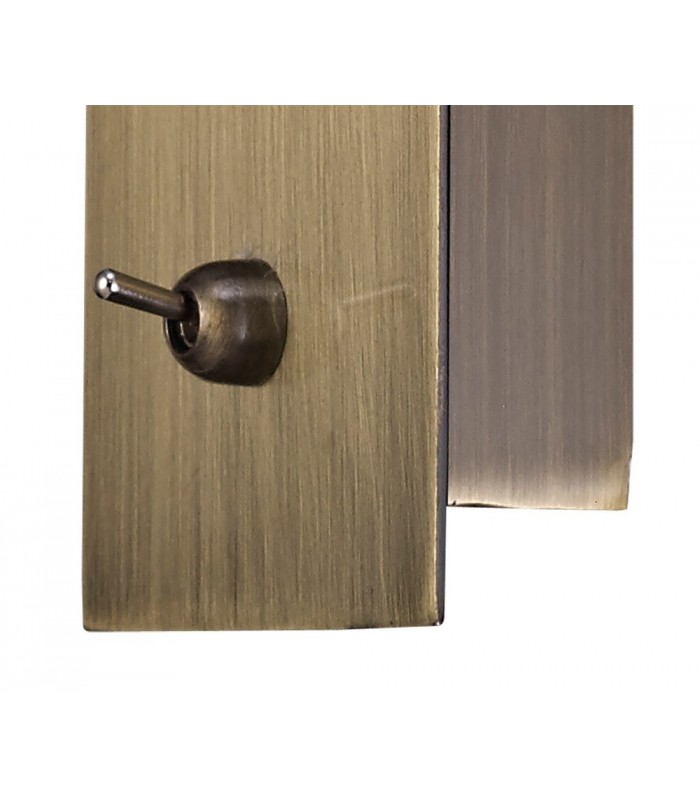 LED Cylinder Head Wall Reading Lamp with Flexible Arm, Switch On Base, Antique Brass - 7