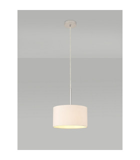 Baymont Polished Chrome E27 Universal Single Pendant With 30cm x 17cm Dual Faux Silk Shade Nude Beige/Moonlight-2