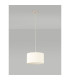 Baymont Polished Chrome E27 Universal Single Pendant With 30cm x 17cm Faux Silk Shade Ivory Pearl/White Laminate-12