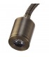 LED Cylinder Head Wall Reading Lamp with Flexible Arm, Switch On Base, Antique Brass - 9