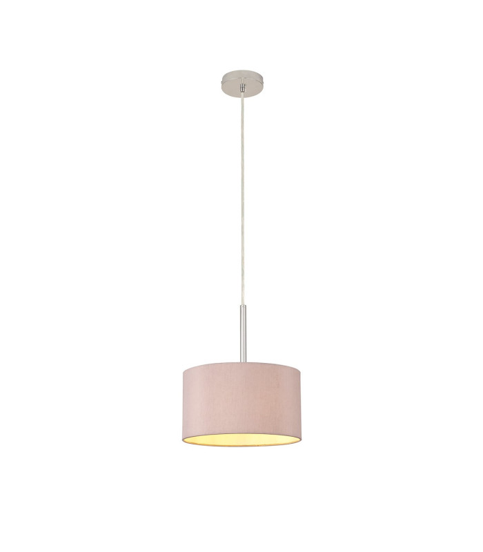 Baymont Polished Chrome E27 Universal Single Pendant With 30cm x 17cm Dual Faux Silk Shade Taupe/Halo Gold-4