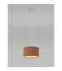 Baymont Polished Chrome E27 Universal Single Pendant With 30cm x 17cm Dual Faux Silk Shade Raw Cocoa/Grecian Bronze-2