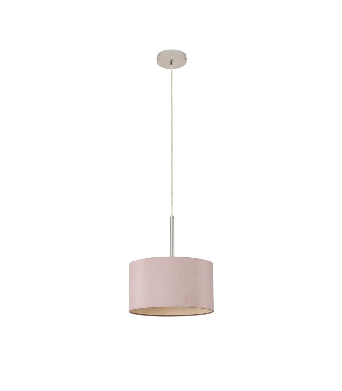 Baymont Polished Chrome E27 Universal Single Pendant With 30cm x 17cm Dual Faux Silk Shade Taupe/Halo Gold-5