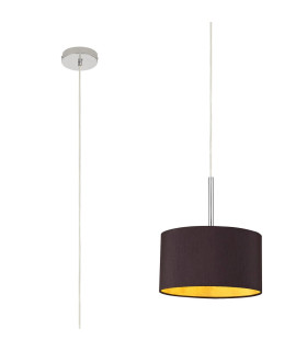 Baymont Polished Chrome E27 Universal Single Pendant With 30cm x 17cm Dual Faux Silk Shade Midnight Black/Green Olive-1