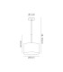 Baymont Polished Chrome E27 Universal Single Pendant With 30cm x 17cm Faux Silk Shade Black/White Laminate-3