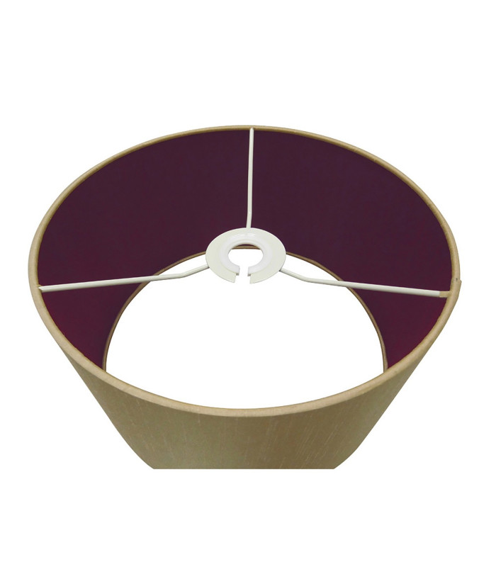 Baymont Polished Chrome E27 Universal Single Pendant With 30cm x 17cm Dual Faux Silk Shade Antique Gold/Ruby-9