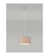 Baymont Polished Chrome E27 Universal Single Pendant With 30cm x 17cm Faux Silk Shade Grey/White Laminate-2