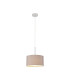 Baymont Polished Chrome E27 Universal Single Pendant With 30cm x 17cm Faux Silk Shade Grey/White Laminate-4