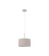 Baymont Polished Chrome E27 Universal Single Pendant With 30cm x 17cm Faux Silk Shade Grey/White Laminate-5