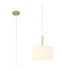 Baymont Antique Brass E27 Single Pendant With 30cm x 17cm Faux Silk Shade Ivory Pearl/White Laminate-1