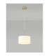 Baymont Antique Brass E27 Single Pendant With 30cm x 17cm Faux Silk Shade Ivory Pearl/White Laminate-2