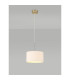 Baymont Antique Brass E27 Single Pendant With 30cm x 17cm Dual Faux Silk Shade Nude Beige/Moonlight-2