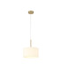 Baymont Antique Brass E27 Single Pendant With 30cm x 17cm Faux Silk Shade Ivory Pearl/White Laminate-4