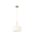 Baymont Antique Brass E27 Single Pendant With 30cm x 17cm Faux Silk Shade Ivory Pearl/White Laminate-5