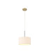 Baymont Antique Brass E27 Single Pendant With 30cm x 17cm Dual Faux Silk Shade Nude Beige/Moonlight-4