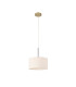Baymont Antique Brass E27 Single Pendant With 30cm x 17cm Dual Faux Silk Shade Nude Beige/Moonlight-5