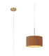 Baymont Antique Brass E27 Single Pendant With 30cm x 17cm Dual Faux Silk Shade Raw Cocoa/Grecian Bronze-1