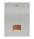 Baymont Antique Brass E27 Single Pendant With 30cm x 17cm Dual Faux Silk Shade Raw Cocoa/Grecian Bronze-2