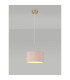 Baymont Antique Brass E27 Single Pendant With 30cm x 17cm Dual Faux Silk Shade Taupe/Halo Gold-2