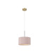 Baymont Antique Brass E27 Single Pendant With 30cm x 17cm Dual Faux Silk Shade Taupe/Halo Gold-5