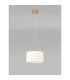 Baymont Antique Brass E27 Single Pendant With 30cm x 17cm Faux Silk Shade Ivory Pearl/White Laminate-12