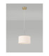 Baymont Antique Brass E27 Single Pendant With 30cm x 17cm Dual Faux Silk Shade Nude Beige/Moonlight-12